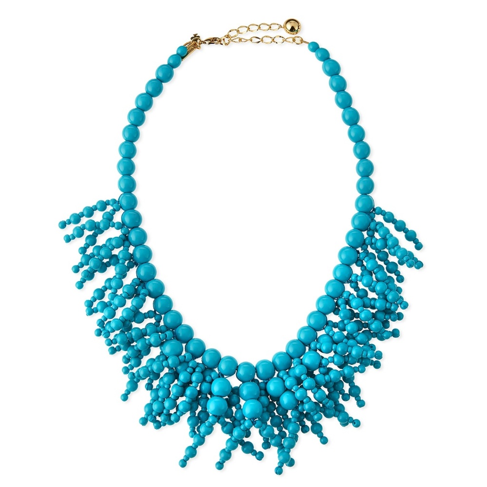 NEW Kate Spade Fringe Appeal Beaded Necklace, Blue - Picture 1 of 4